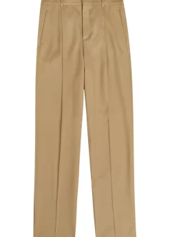 Straight-leg wool trousers