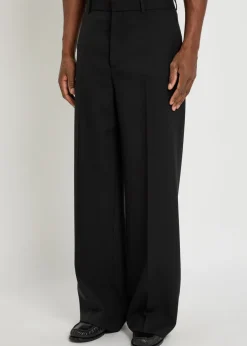 Straight-leg wool trousers