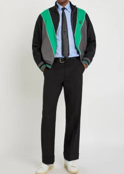 Straight-leg wool trousers