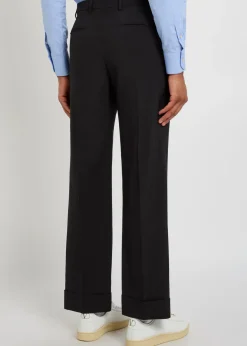 Straight-leg wool trousers