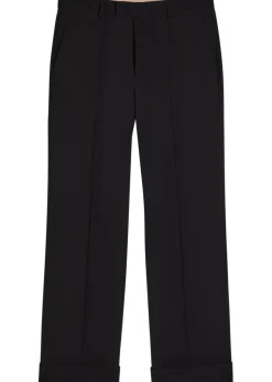 Straight-leg wool trousers