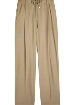 Straight-leg wool trousers