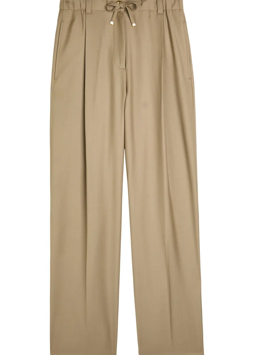 Straight-leg wool trousers