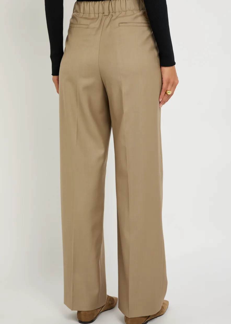 Straight-leg wool trousers