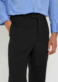 Straight-leg wool trousers