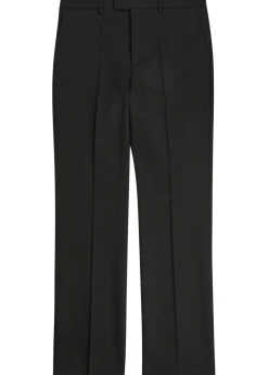 Straight-leg wool trousers