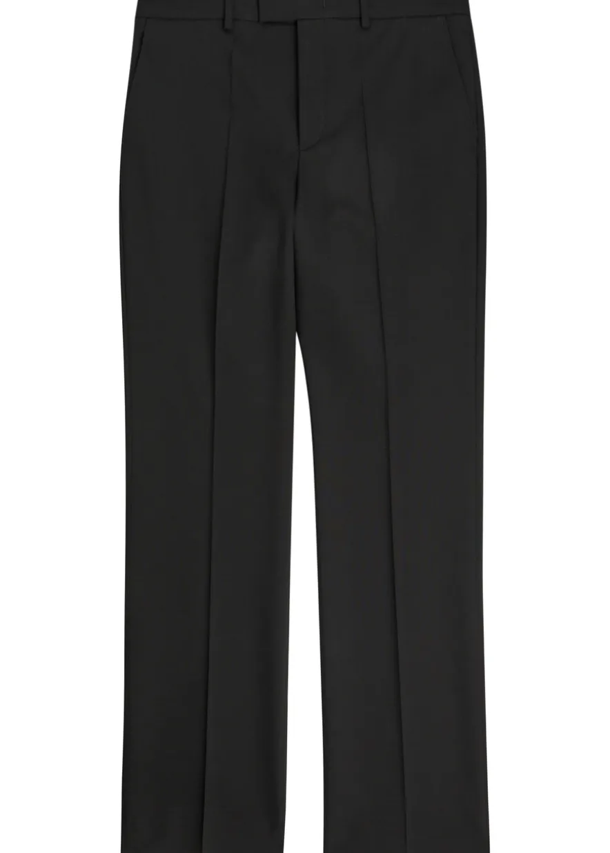 Straight-leg wool trousers