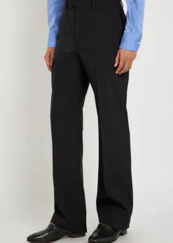 Straight-leg wool trousers
