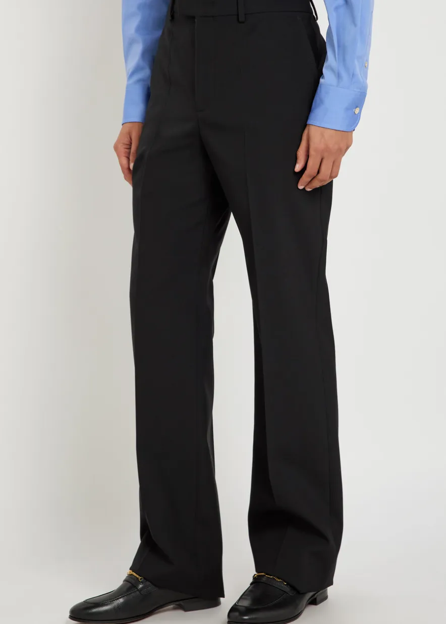 Straight-leg wool trousers