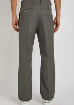 Straight-leg wool trousers