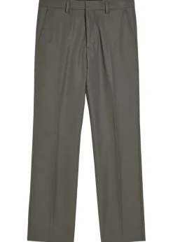 Straight-leg wool trousers