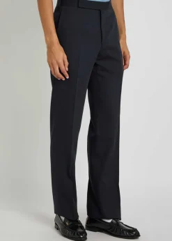 Straight-leg wool trousers