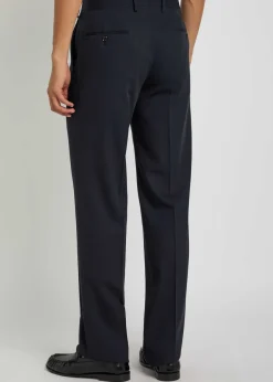 Straight-leg wool trousers
