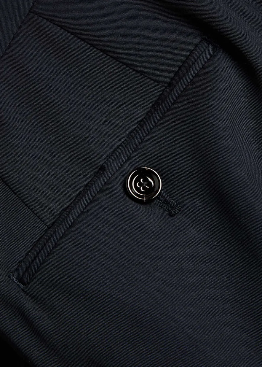Straight-leg wool trousers