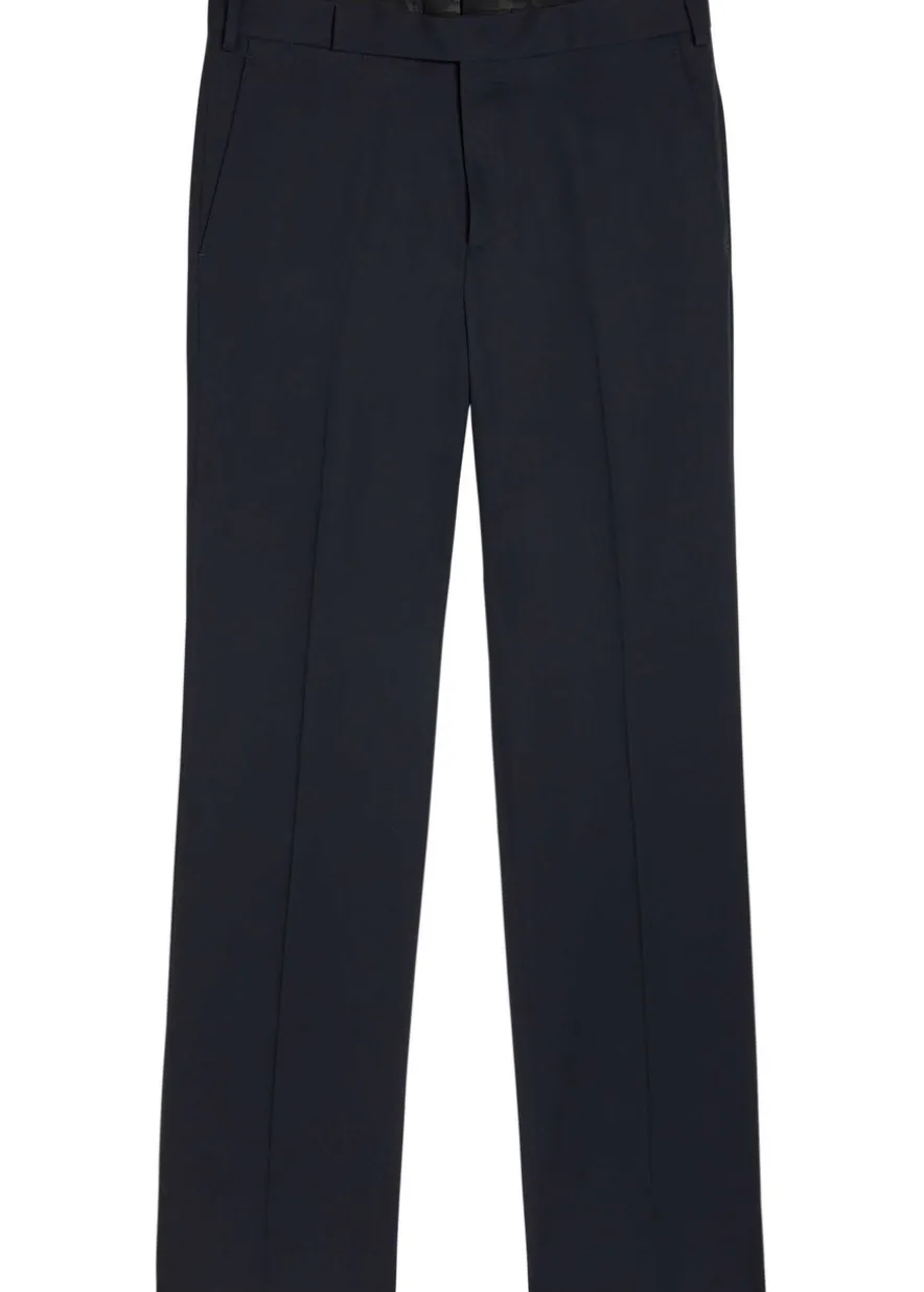 Straight-leg wool trousers