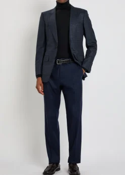 Straight-leg wool trousers