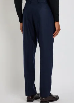 Straight-leg wool trousers