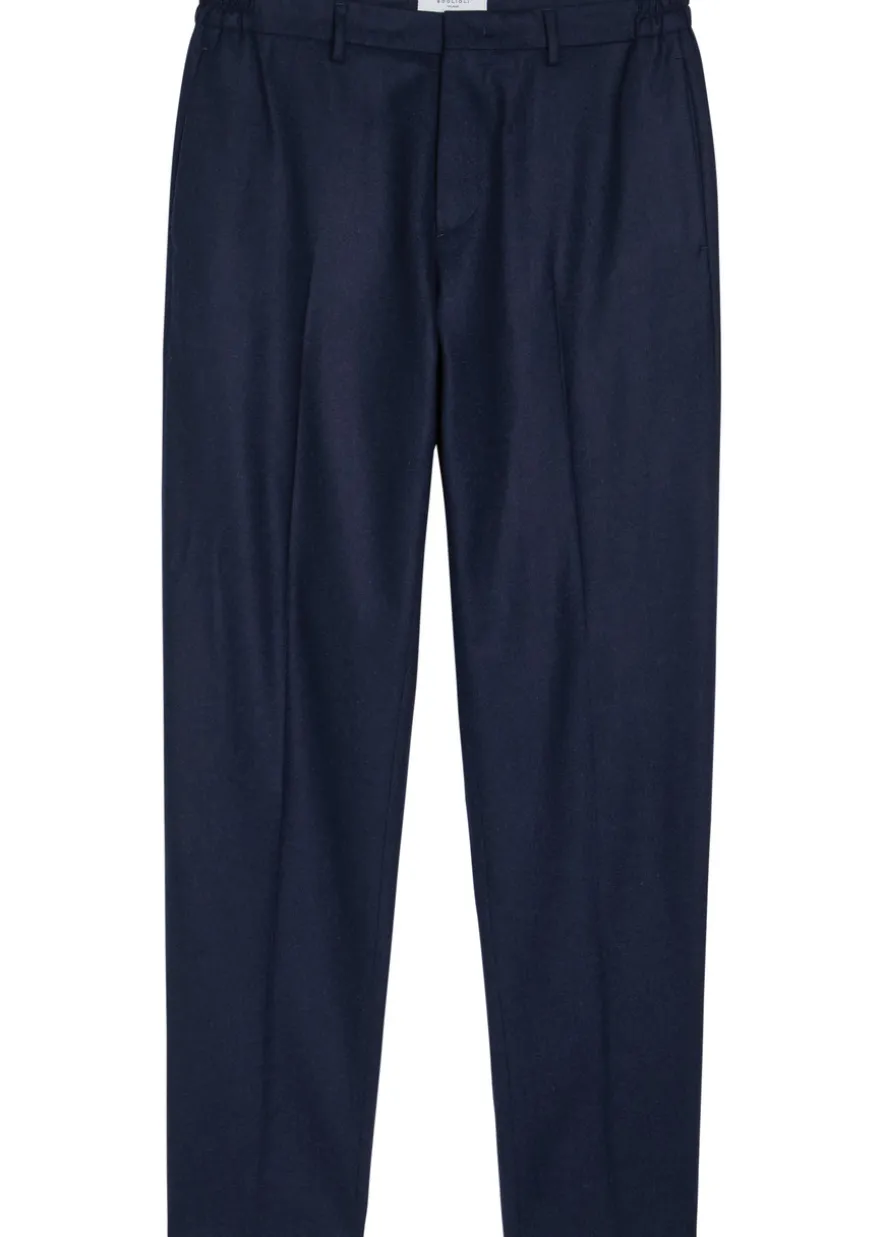 Straight-leg wool trousers