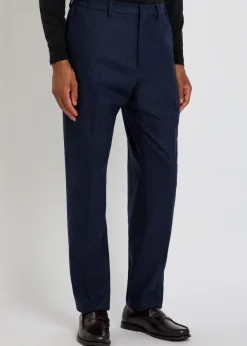 Straight-leg wool trousers