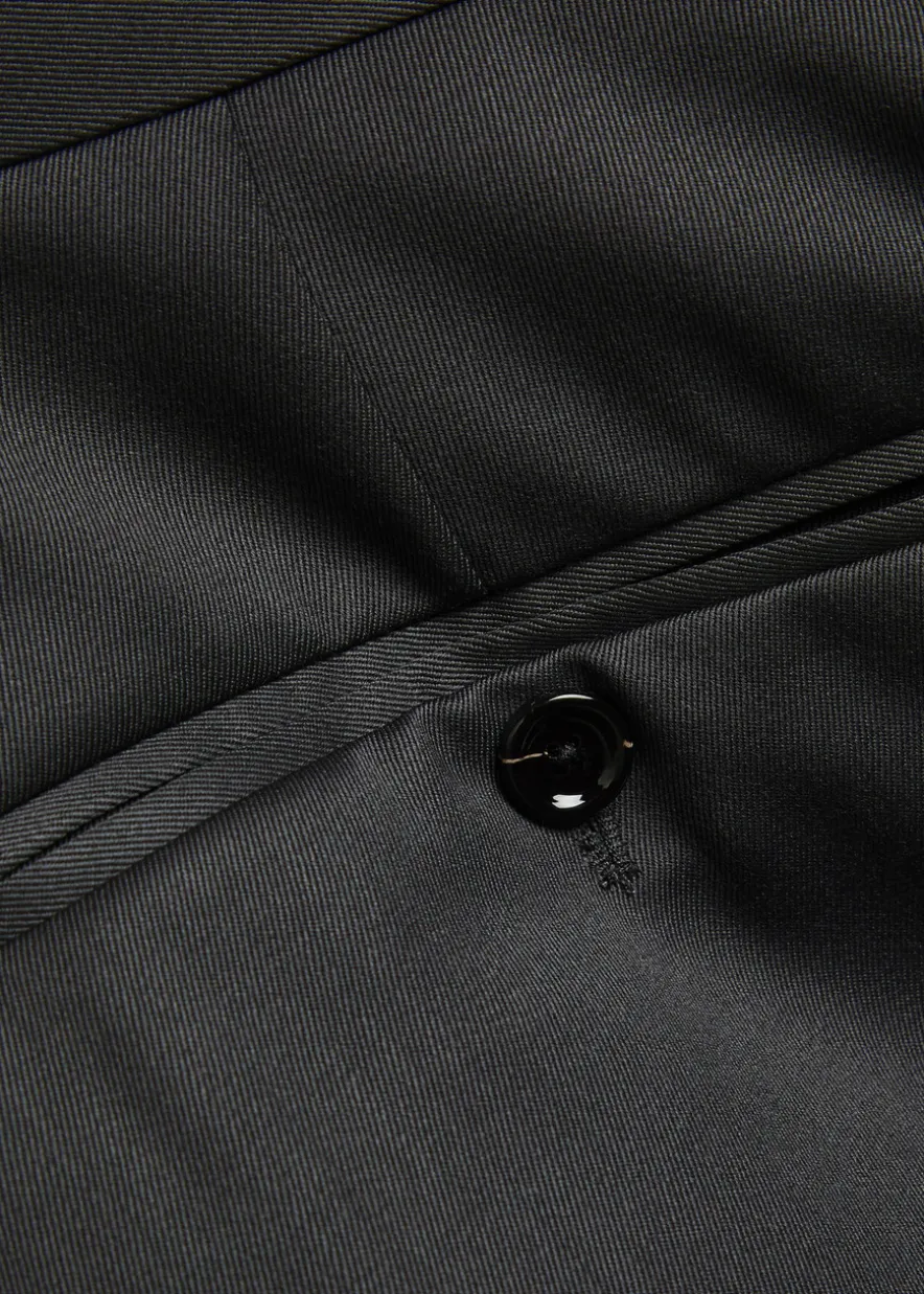 Straight-leg wool trousers