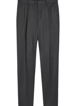 Straight-leg wool trousers