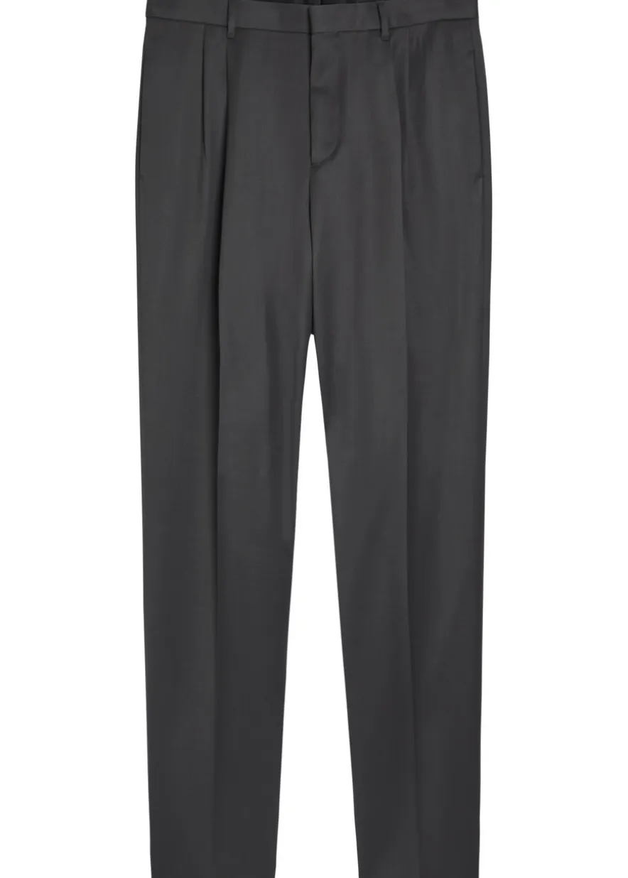 Straight-leg wool trousers