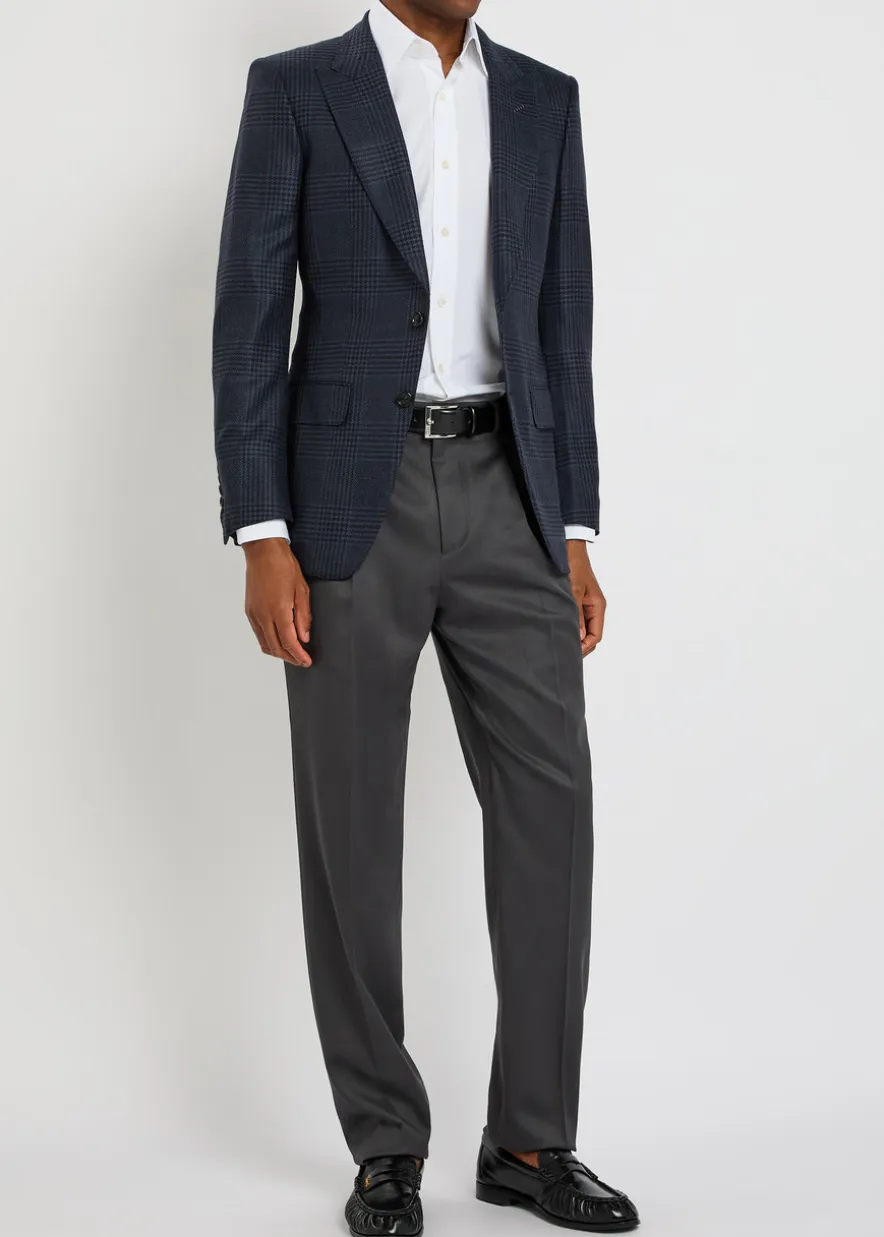 Straight-leg wool trousers
