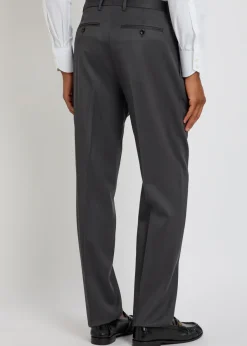 Straight-leg wool trousers