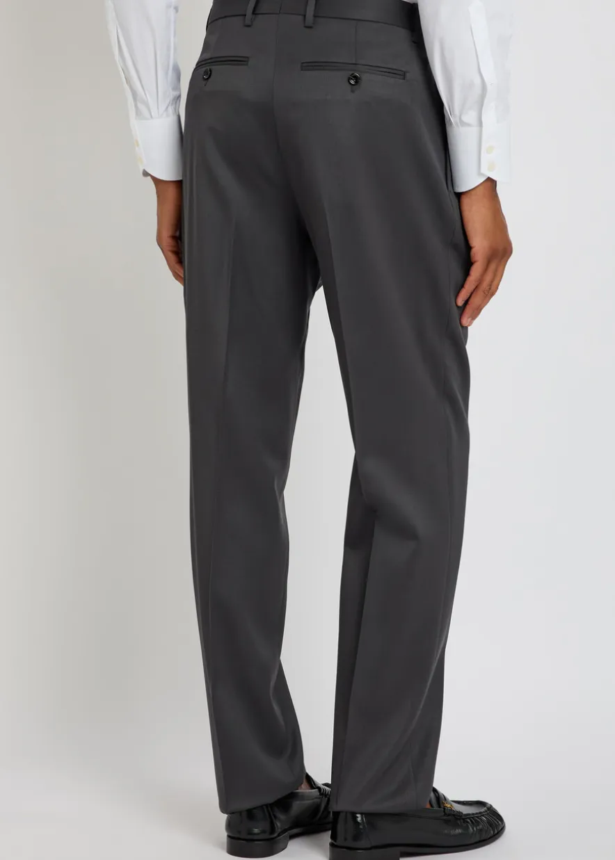 Straight-leg wool trousers