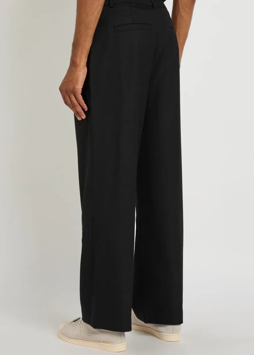 Straight-leg woven trousers