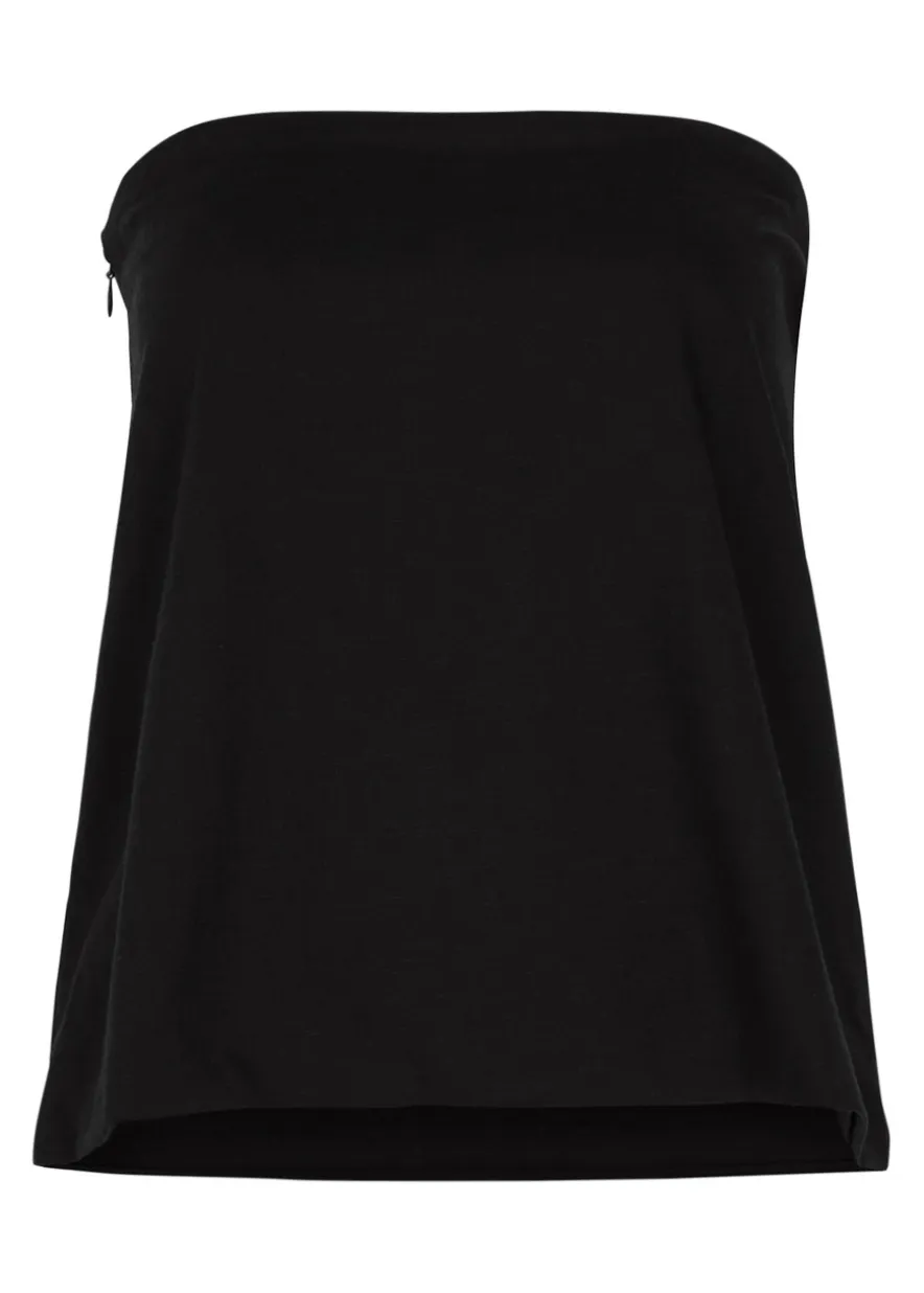 Strapless woven top