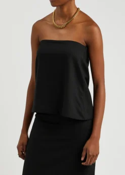 Strapless woven top