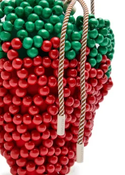 Strawberry mini bead cross-body bag