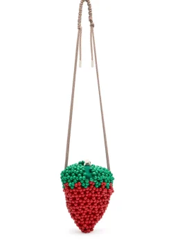 Strawberry mini bead cross-body bag