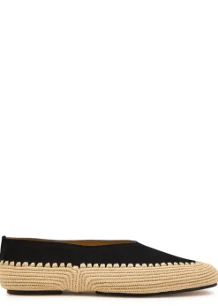 Strength raffia and suede flats
