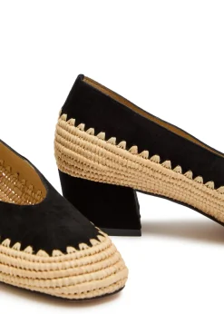 Strength 40 raffia and suede pumps