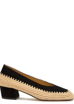 Strength 40 raffia and suede pumps
