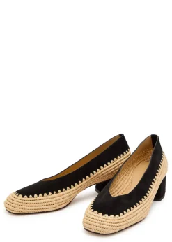 Strength 40 raffia and suede pumps