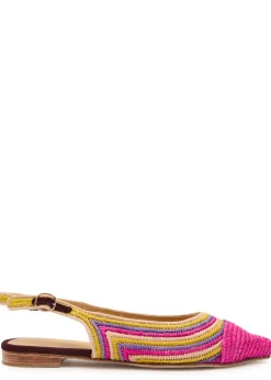 Strength striped raffia slingback flats