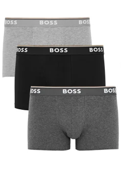 Stretch-cotton boxer trunks - set of three