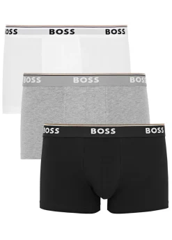 Stretch-cotton boxer trunks - set of three