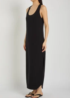 Stretch-crepe maxi dress