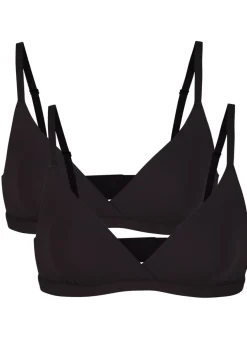 Stretch-jersey crossover bralette - set of two