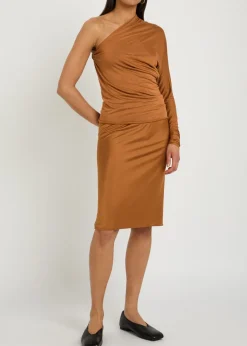 Stretch-jersey knee-length skirt