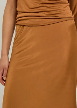 Stretch-jersey knee-length skirt