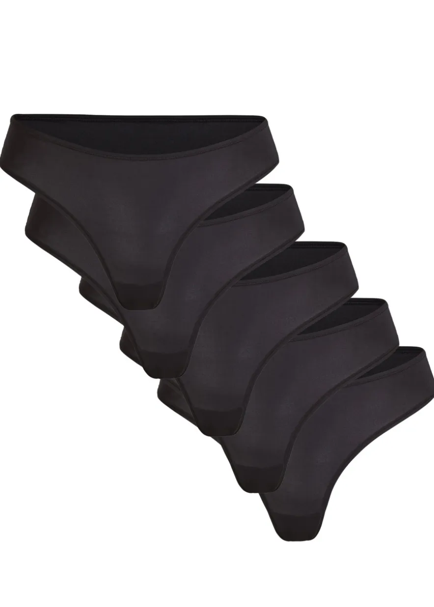 Stretch-jersey thongs - set of five