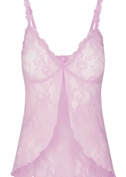 Stretch-lace babydoll top