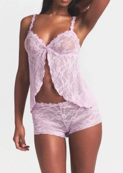 Stretch-lace babydoll top