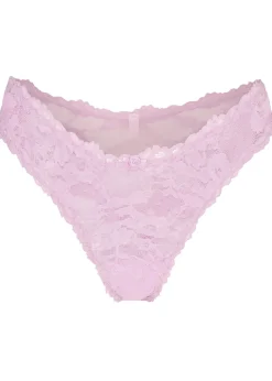 Stretch-lace dipped thong