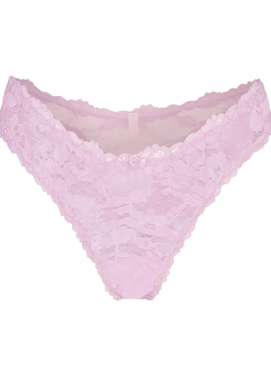 Stretch-lace dipped thong